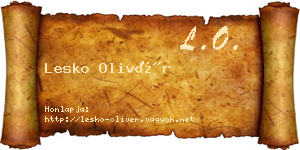 Lesko Olivér névjegykártya